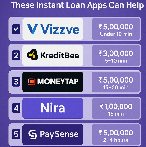 Best Instant Loan Apps in India for Emergency Money 2025 | Vizzve Tops the List